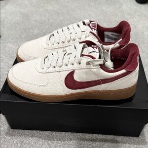 Nike Field General Cream and Burgundy Sneakers
